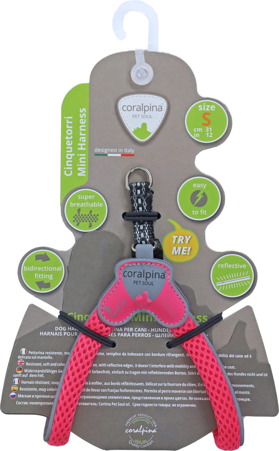 Coralpina harness Cinquetorri mini, fluorizerend roze S. C111PF002
