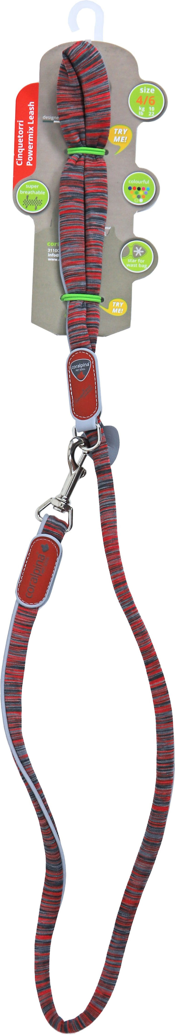 Coralpina leash Powermix, red 1.0/110 cm. C420RM060