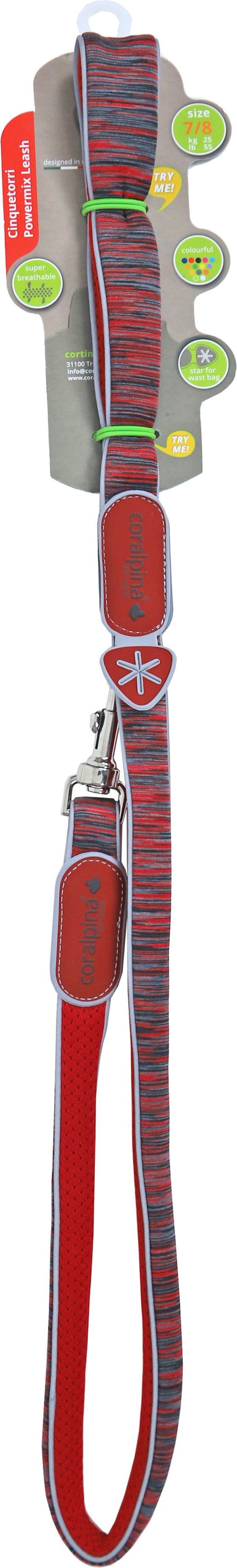 Coralpina leash Powermix, red 1.8/110 cm. C420RM080