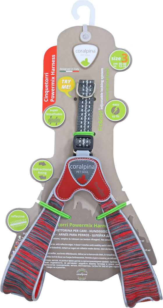 Coralpina harness Powermix red, maat 3. C120RM030