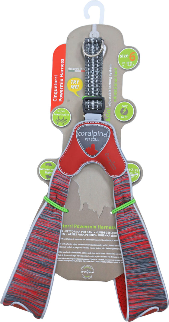 Coralpina harness Powermix red, maat 6. C120RM060