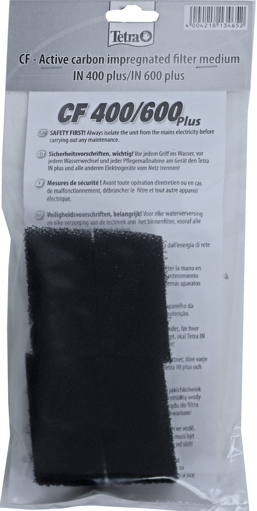 Tetra koolpatroon IN400 plus/IN600 plus zak a 4 stuks.