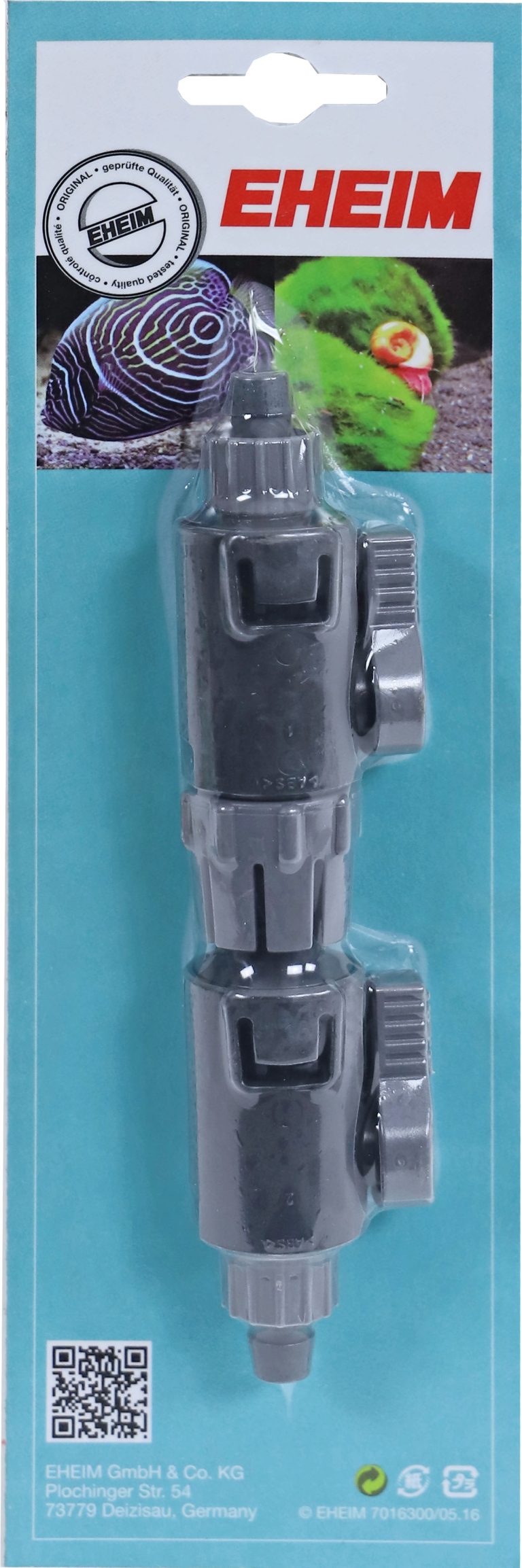 Eheim dubbele slangkraan met koppeling 9/12 mm, 400 341 2.