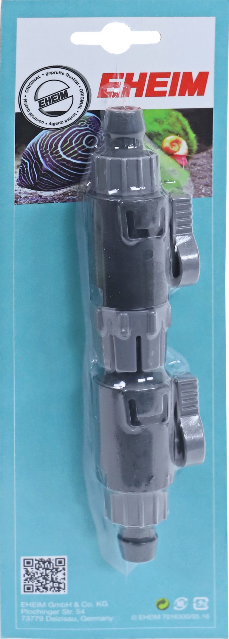 Eheim dubbele slangkraan met koppeling 12/16 mm, 400 441 2.