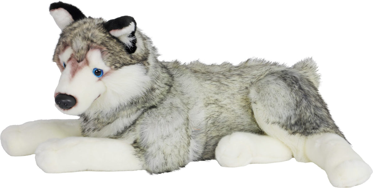 Boony Natural Decoration husky pluche liggend, 53 cm.