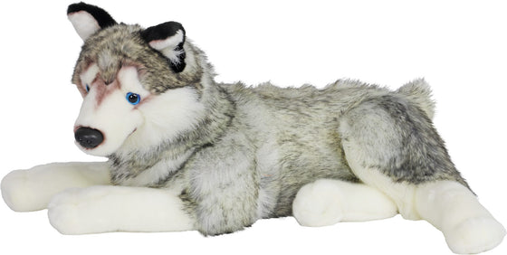 Boony Natural Decoration husky pluche liggend, 53 cm.
