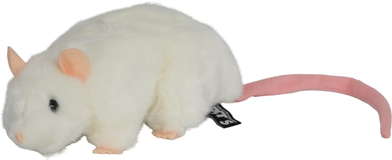 Boony Natural Decoration rat pluche liggend wit, 22 cm.