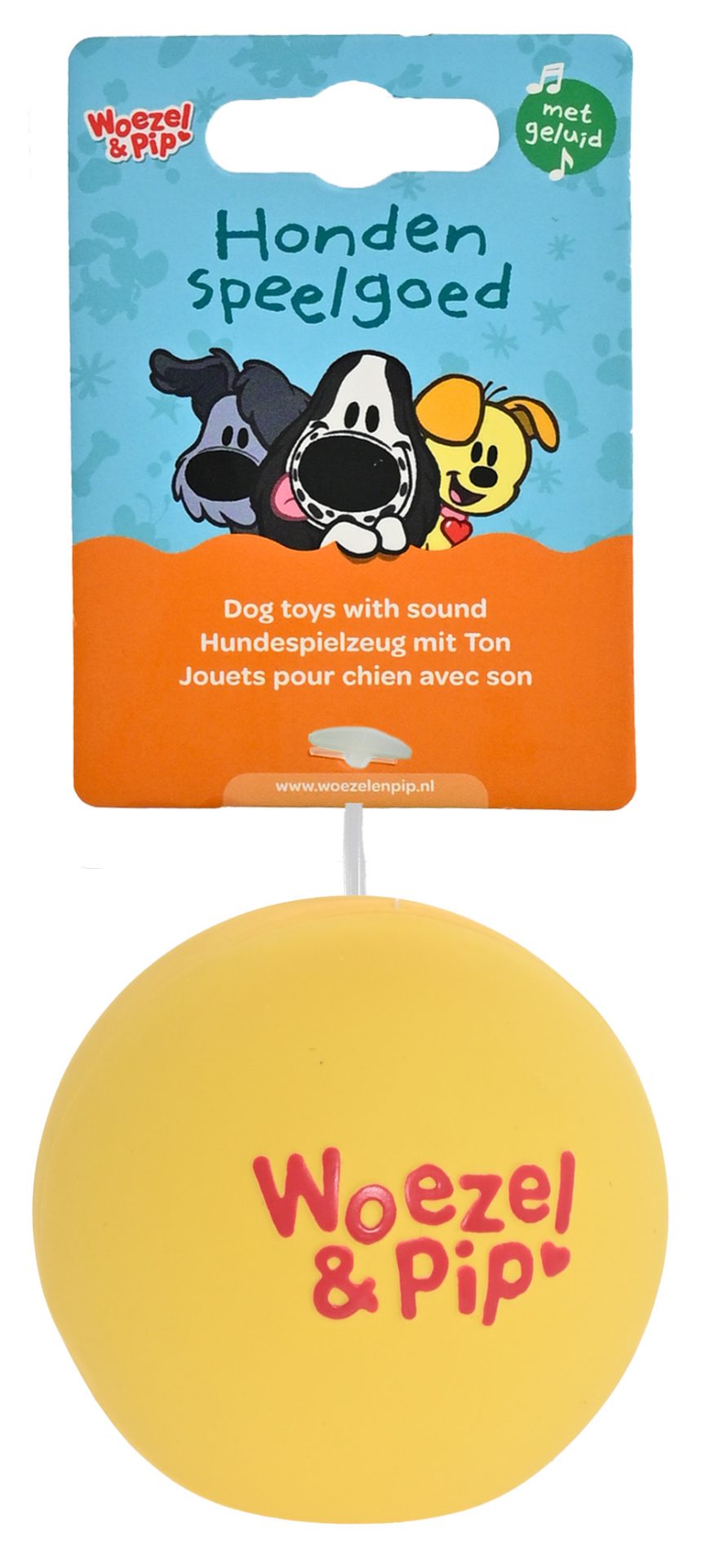 Woezel & pip bal latex charlie geel 7,5cm