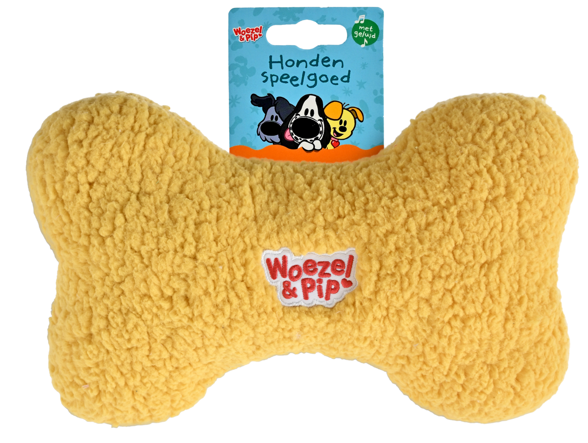 Woezel & Pip bot pluche + piep geel 30cm