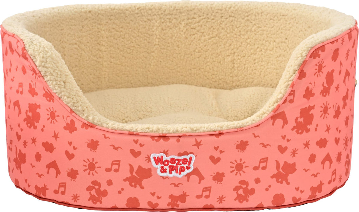 Woezel & Pip slaapmand hoge rand roze 70cm