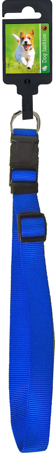 Boon Dog fashion halsband nylon verstelbaar 25 mm, 55-70 cm blauw.