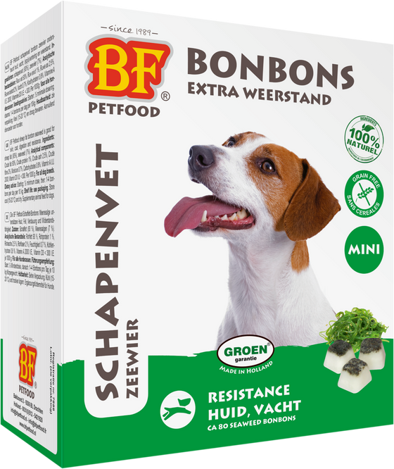 BF Petfood® Schapenvet Zeewier Mini/Maxi – 80 stuks