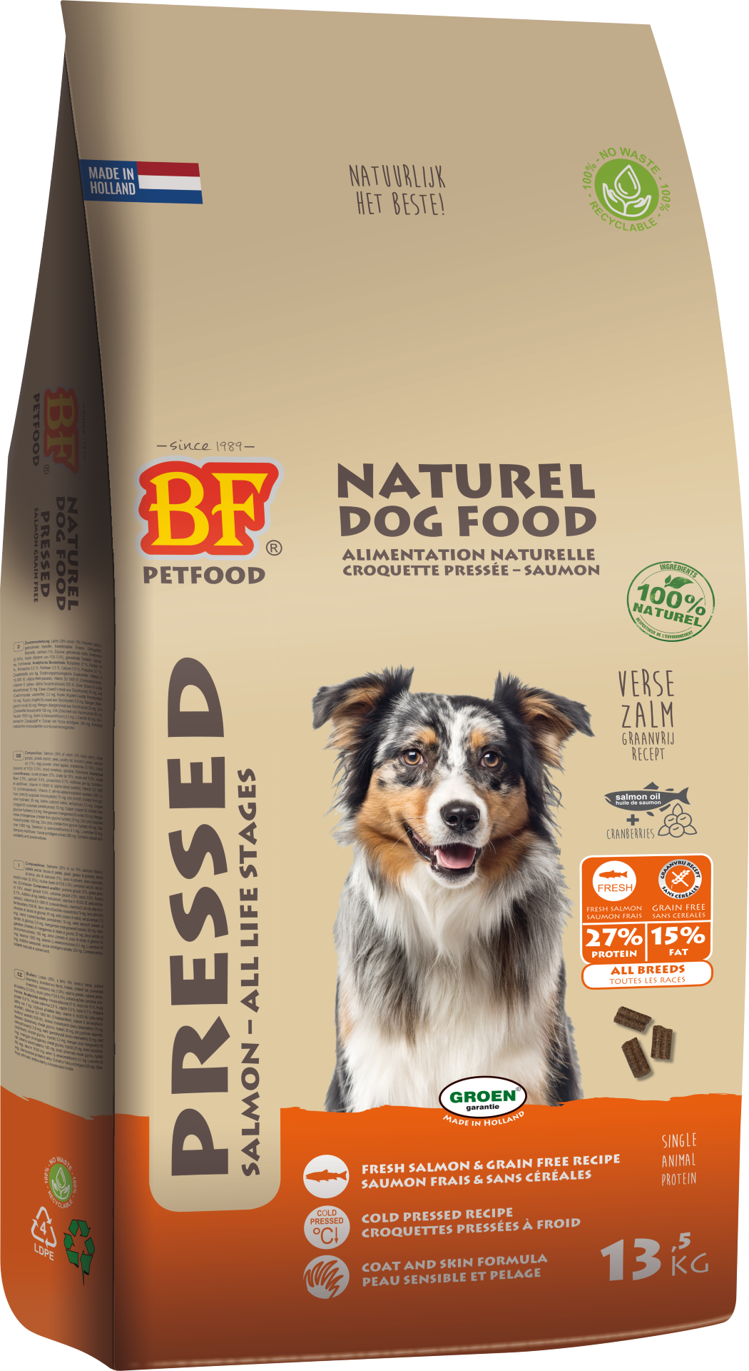 BF Petfood® Geperst Zalm GRAANVRIJ 13,5 kg