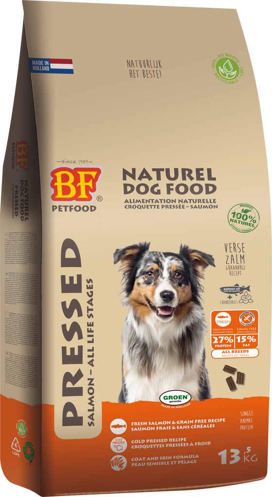 BF Petfood® Geperst Zalm GRAANVRIJ – 13,5 kg