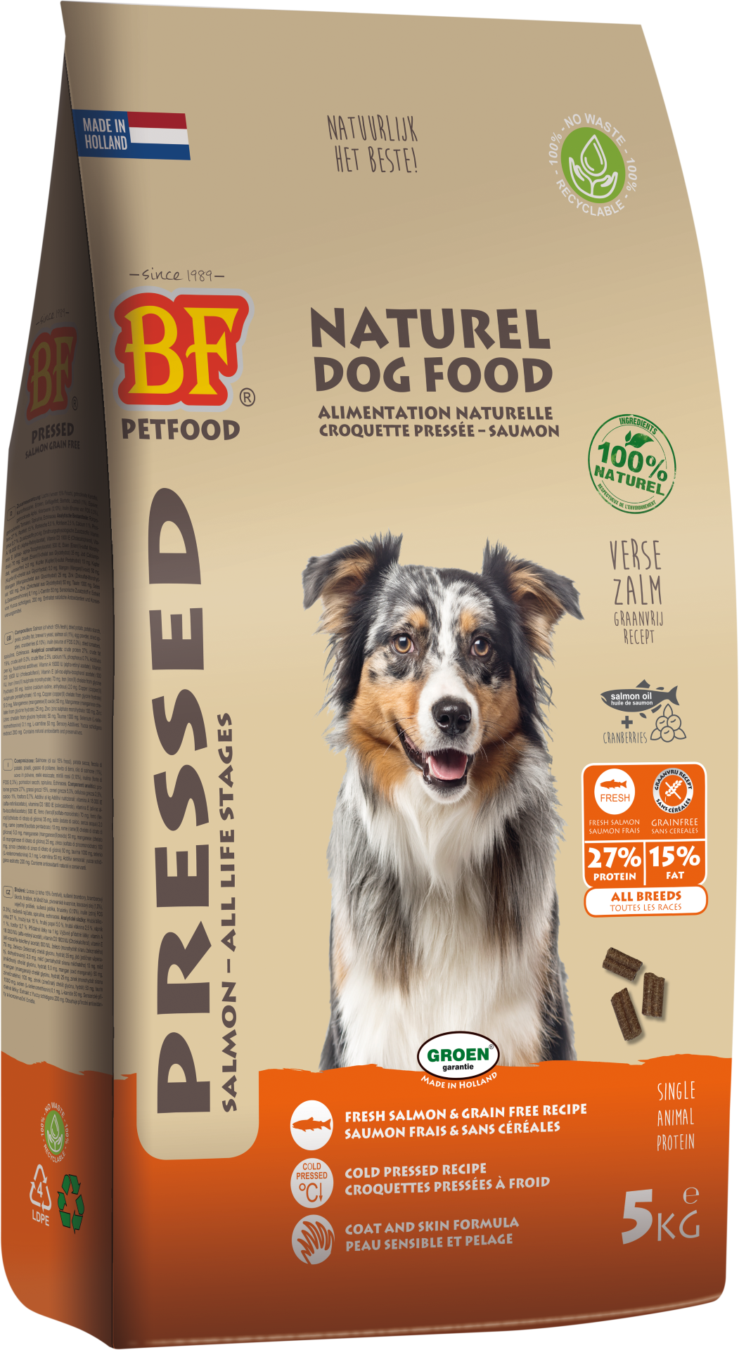 BF Petfood® Geperst Zalm GRAANVRIJ 5 kg