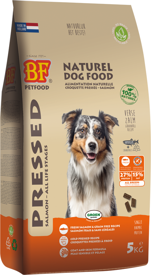 BF Petfood® Geperst Zalm GRAANVRIJ 5 kg