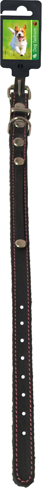 Boon Dog fashion naamhalsband soft gestikt zwart/roze, 16 mm/40 cm.