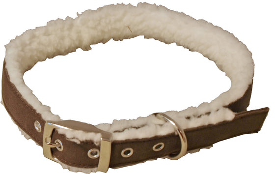 Boon Dog fashion halsband bont, 25 mm/55 cm, donkerbruin/wit.