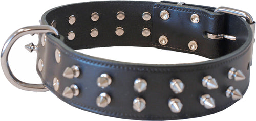 Boon Dog fashion halsband Pyramide enkel, 40 mm/ 50 cm, zwart.