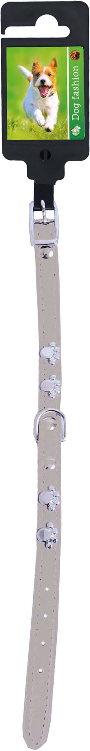Boon Dog fashion halsband nubuck met voet, 10 mm/25 cm, grijs.