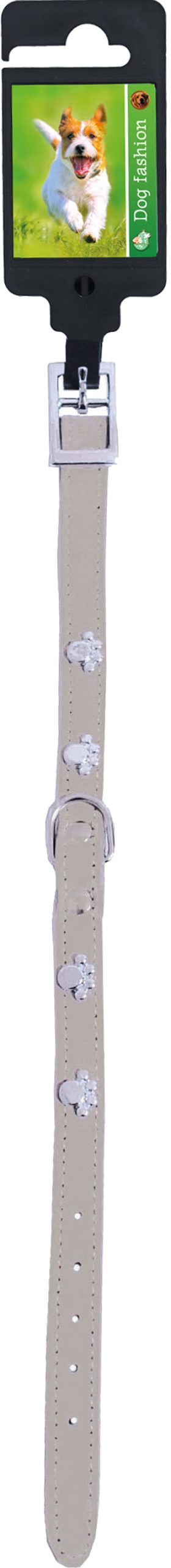 Boon Dog fashion halsband nubuck met voet, 12 mm/30 cm, grijs.