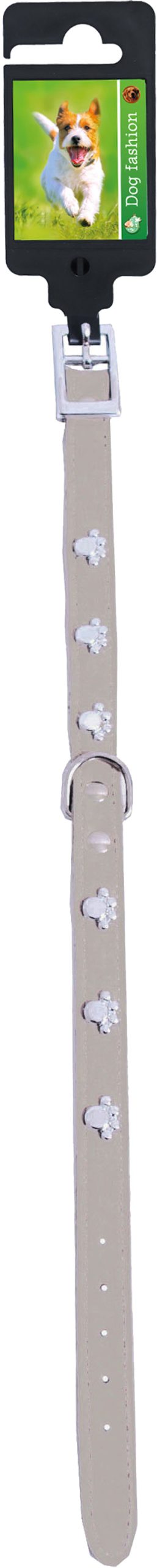Boon Dog fashion halsband nubuck met voet, 14 mm/35 cm, grijs.