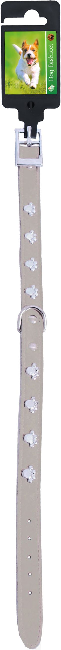 Boon Dog fashion halsband nubuck met voet, 16 mm/40 cm, grijs.