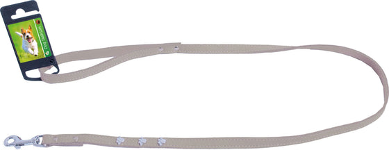 Boon Dog fashion lijn met karabijnhaak nubuck met voet, 12 mm/100 cm, grijs.
