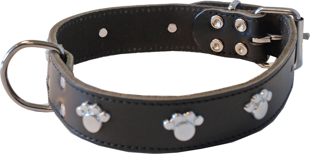 Boon Dog fashion halsband met voetjes 30 mm/55 cm, donkerbruin.