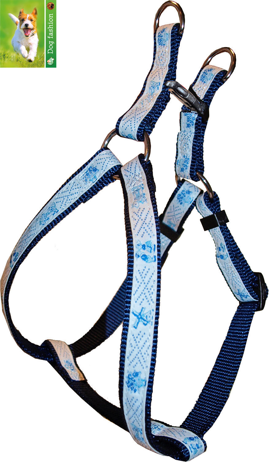 Boon Dog fashion BH-tuig nylon delftsblauw, 25 mm/65-100 cm.