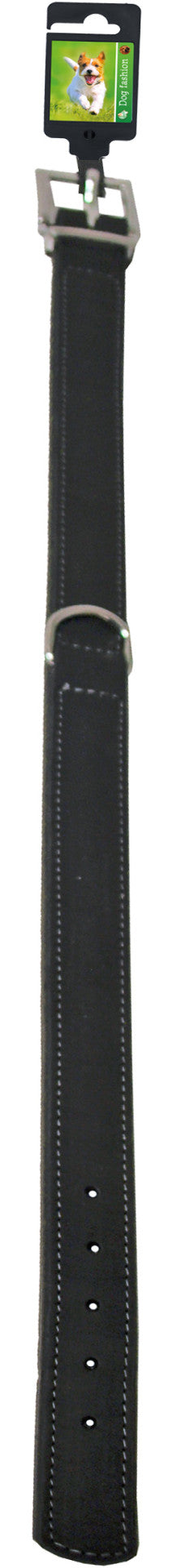 Boon Dog fashion halsband soft gevoerd zwart/grijs, 25 mm/60 cm.