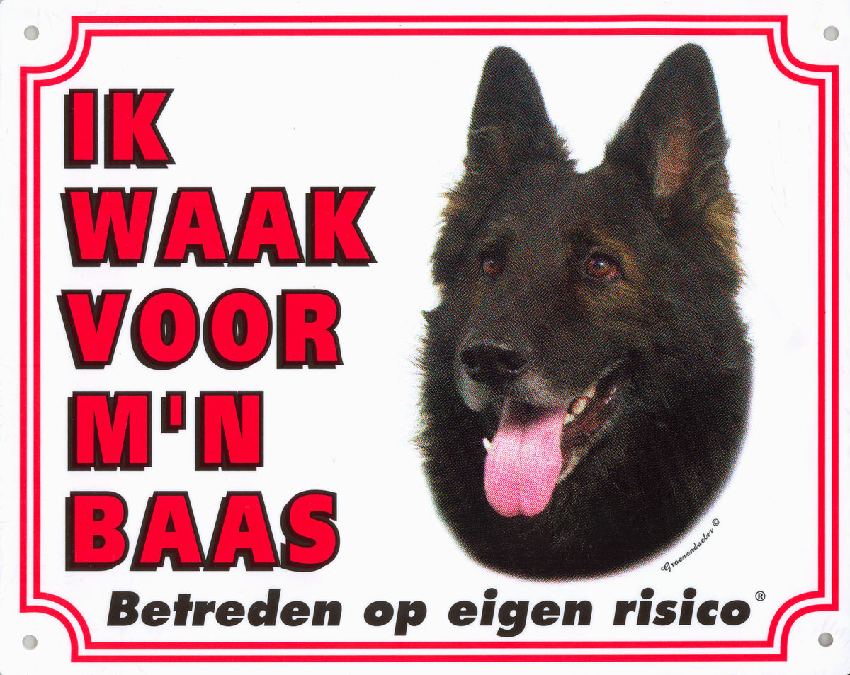 Waakbord groot in kleur, Groenendaeler.