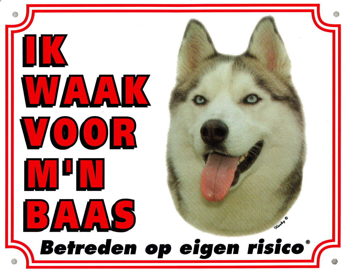 Waakbord groot in kleur, Husky.