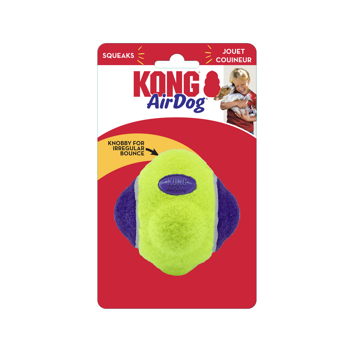 Kong airdog squeaker knobby ball m/l