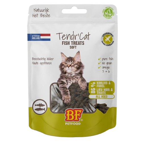 BF Petfood Tendr’Cat Koolvis & Forel – verpakking op witte achtergrond