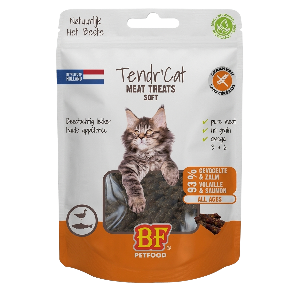 BF Petfood Tendr’Cat Gevogelte & Zalm – verpakking op witte achtergrond