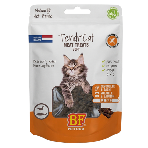 BF Petfood Tendr’Cat Gevogelte & Zalm – verpakking op witte achtergrond