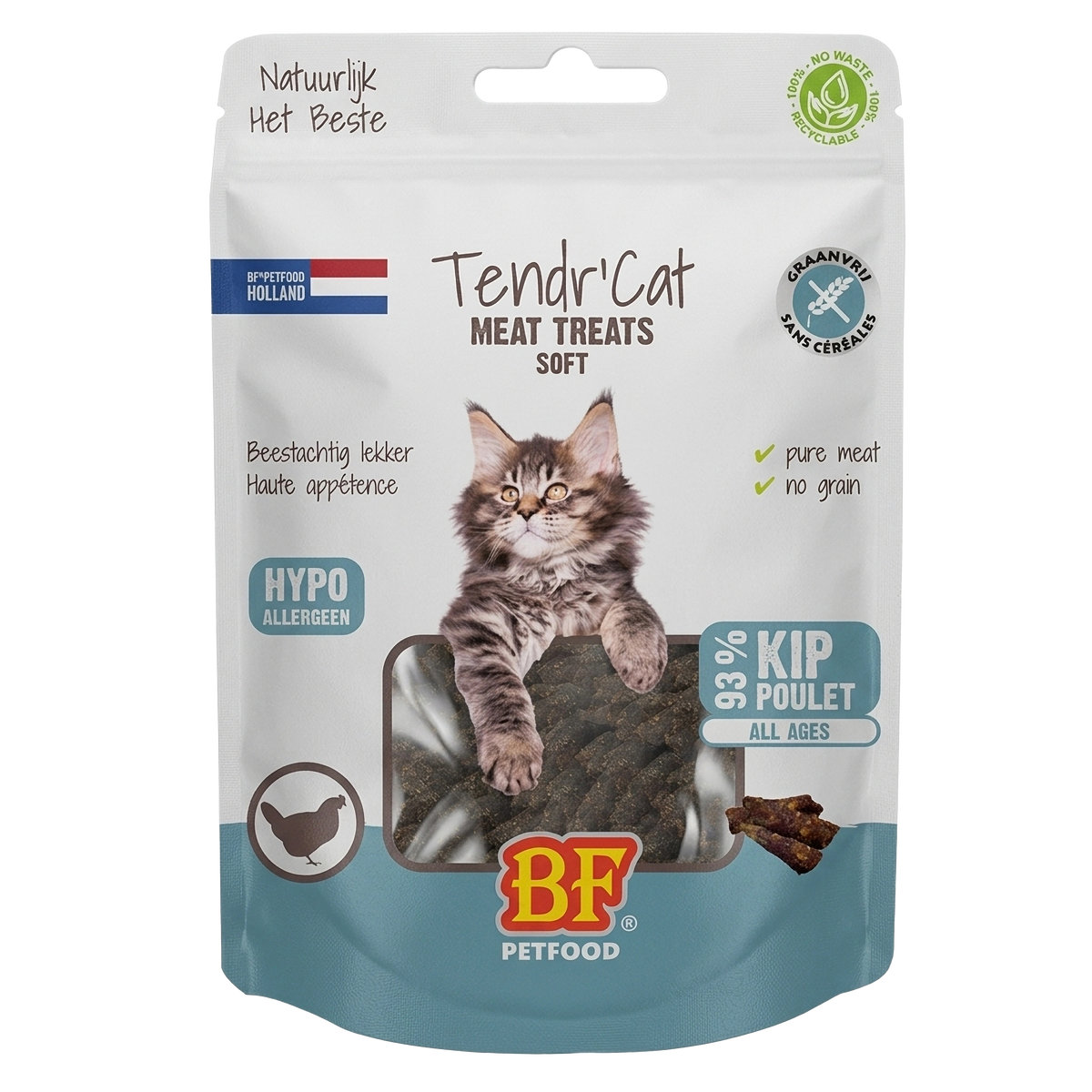 BF Petfood Tendr’Cat Kip – verpakking op witte achtergrond