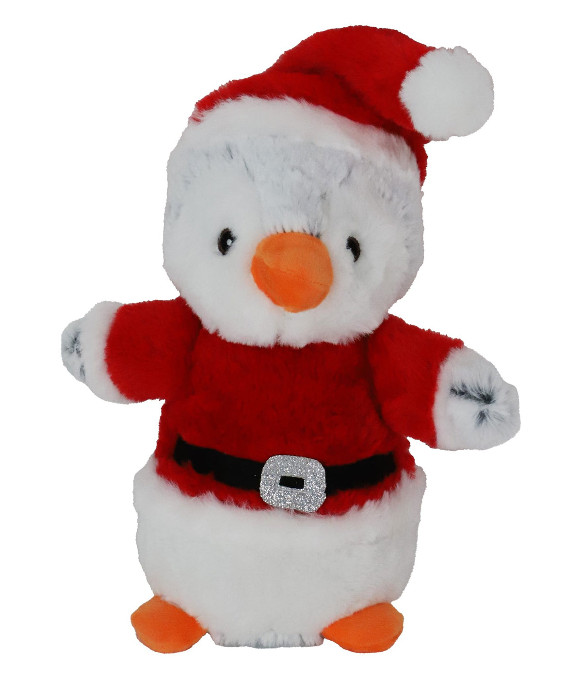 Boon hond speelgoed pinguin pluche met kerstpak zw/wit 32cm