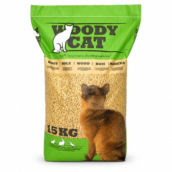 Woody Cat Houtkorrel Kattenbakvulling – 25 liter